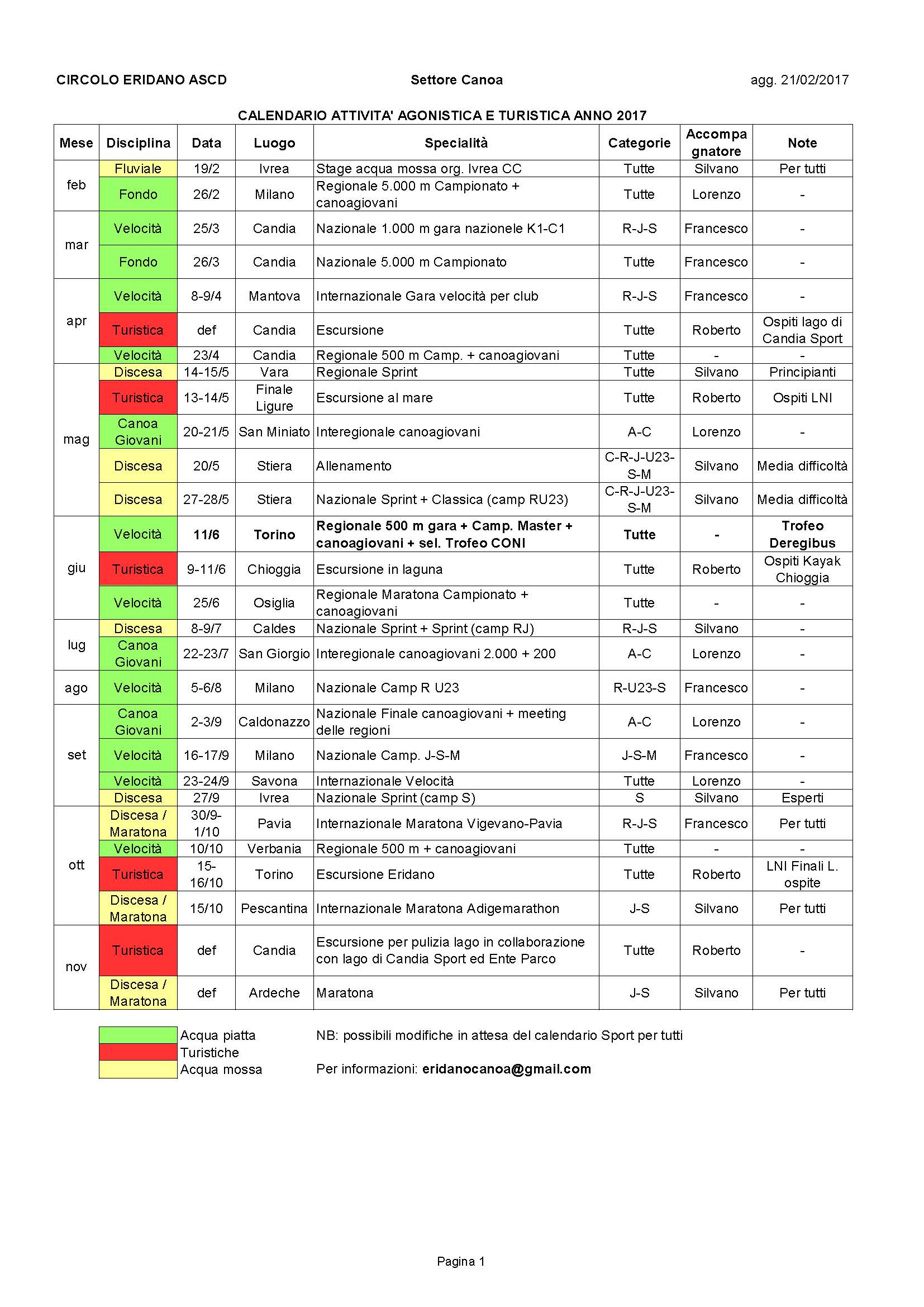 Calendario 2017